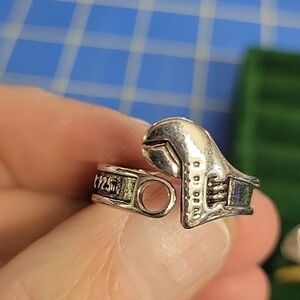Wrench Silver Tone Ring